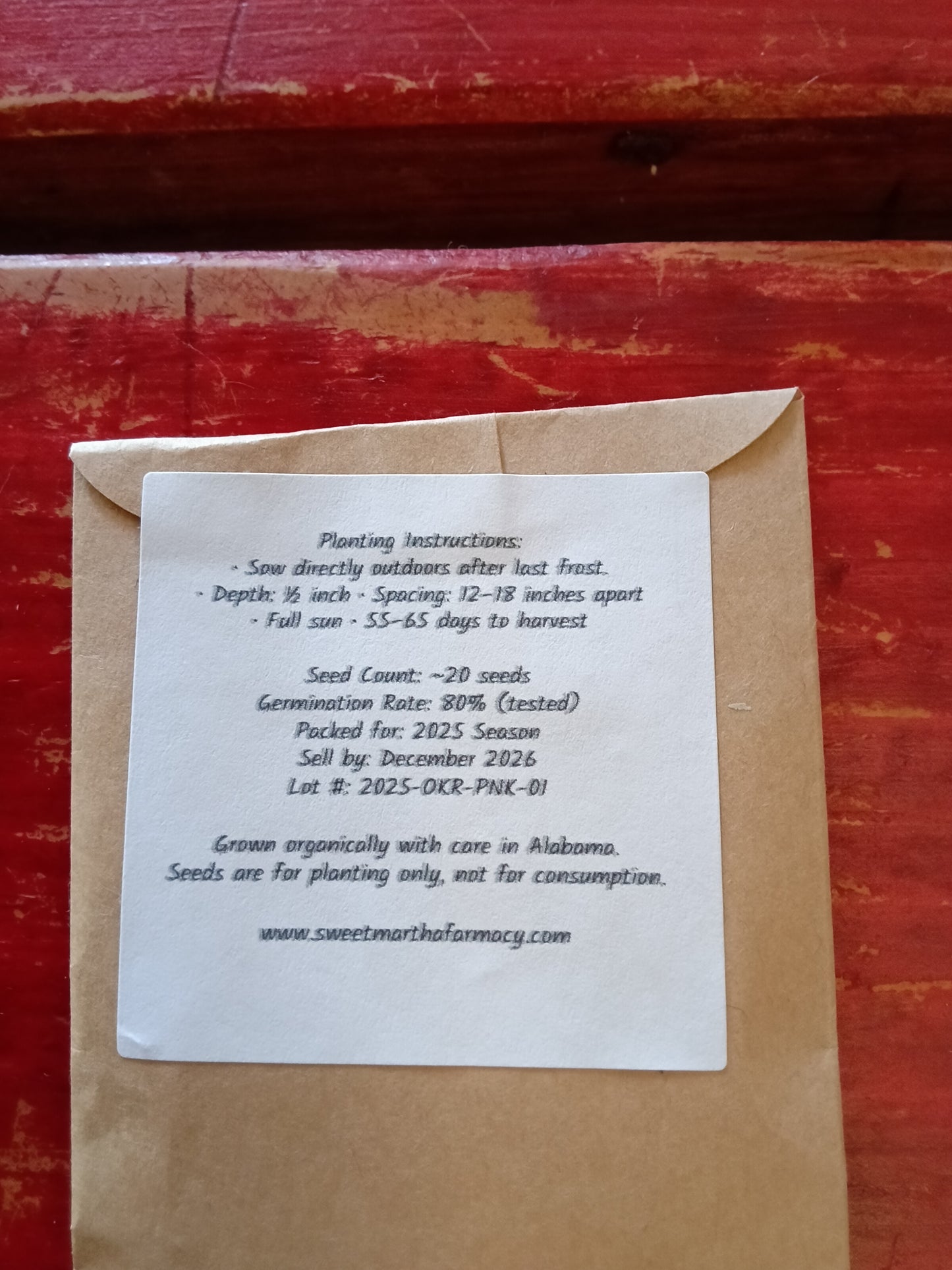 Pink Okra Seeds – Sweet Martha’s Family Farmacy (Harvest 2025)