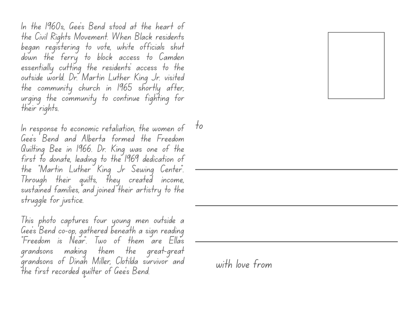 Freedom Is Near – Gee’s Bend Legacy Postcard