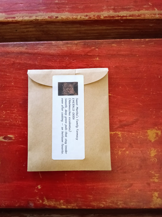 Emerald Okra Seeds — Organic, Southern Heirloom | Includes Planting Instructions